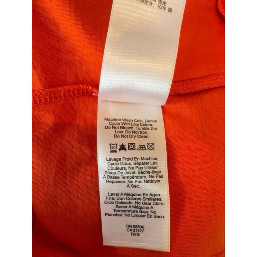 $248 DKNY Pure Mixed Media Top Bright Orange Size Small NWT $248 MSRP - Picture 8 of 9